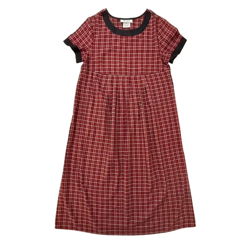 Amy Byer California Dress Red Black & Plaid with Black Trim Girls Size 16 K9